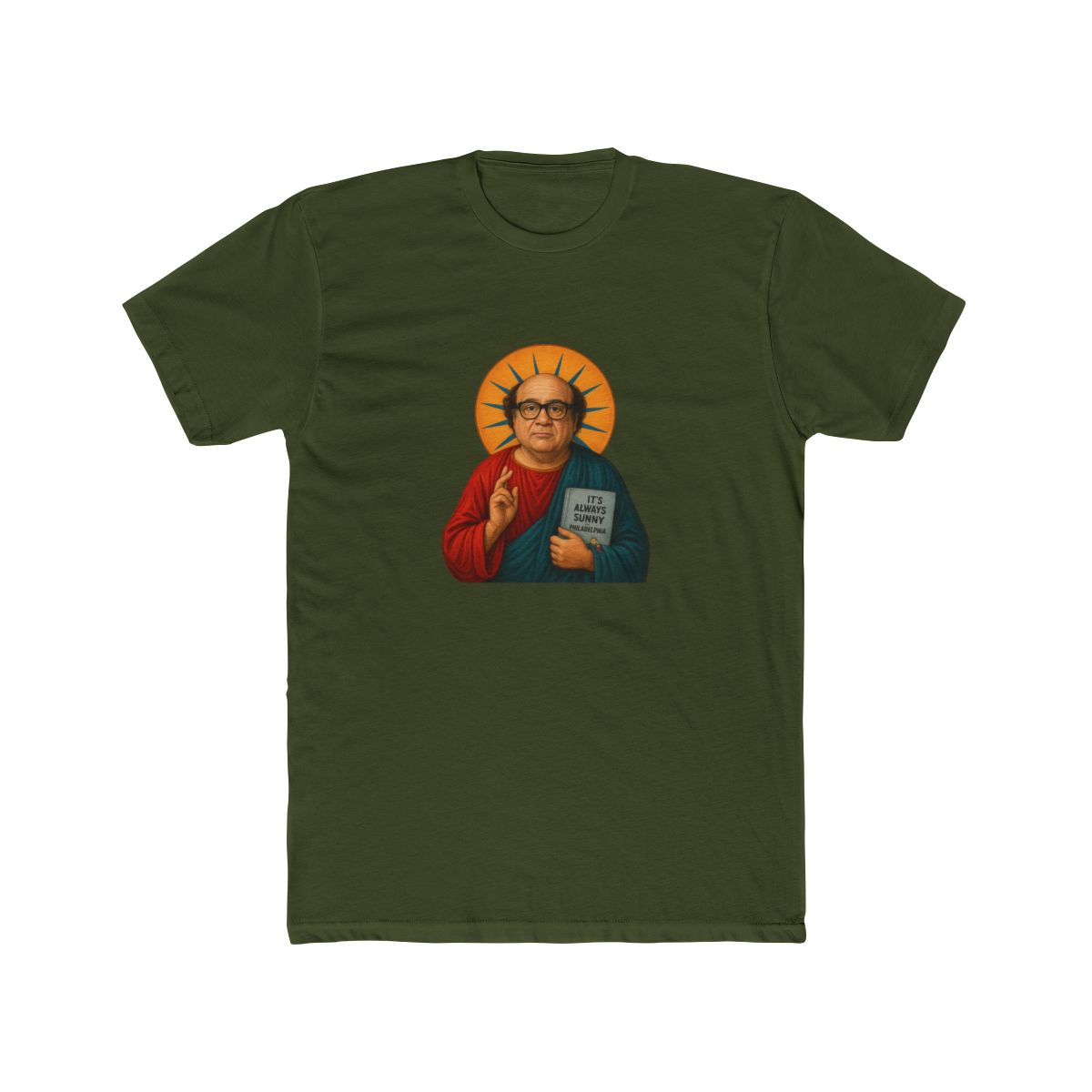 Saint Danny DeVito Funny Pop Culture T-Shirt - alternate angle 4, merchandise