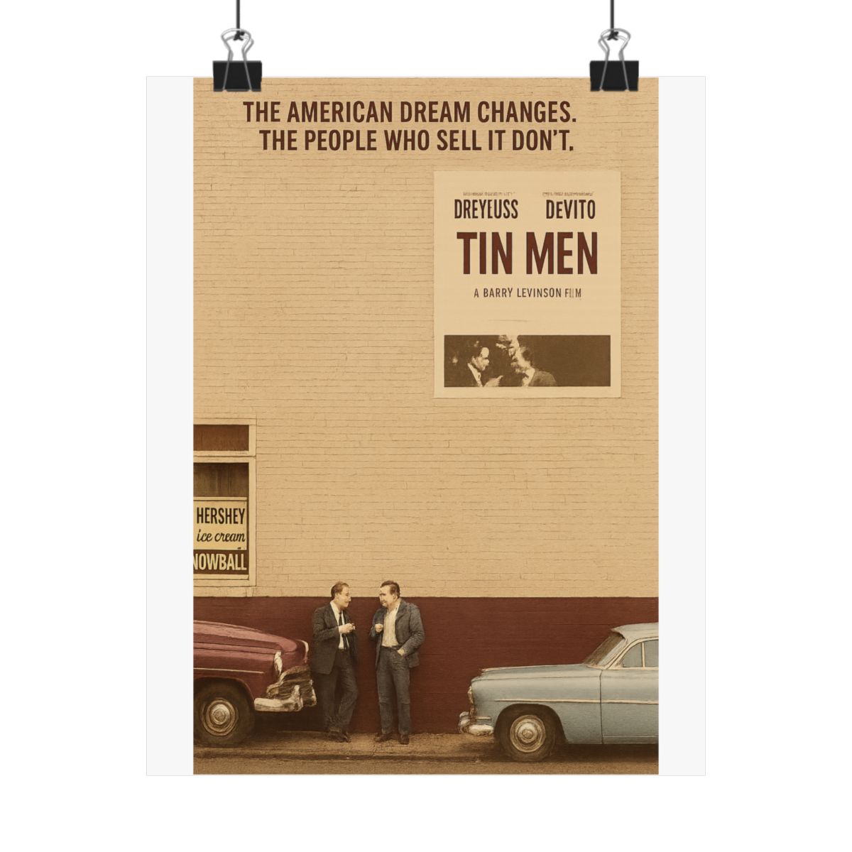Tin Men Movie Poster | Vintage Richard Dreyfuss Wall Art Print - alternate angle 3, merchandise