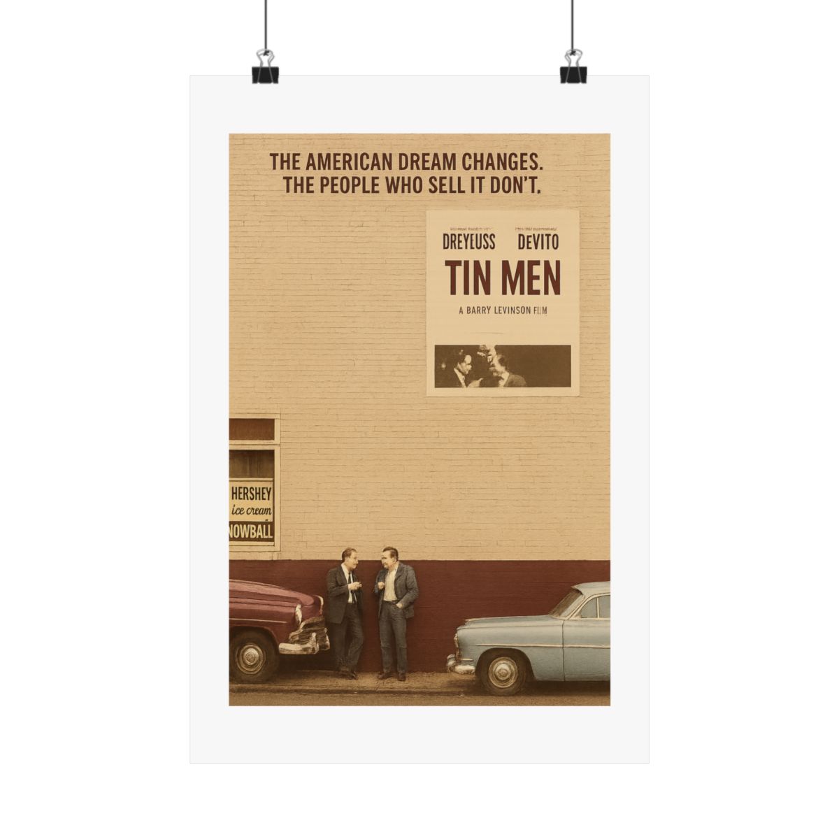 Tin Men Movie Poster | Vintage Richard Dreyfuss Wall Art Print